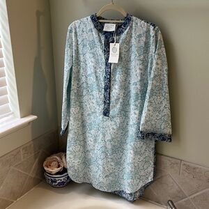 NWT Hyacinth House blue floral shirt dress, size small